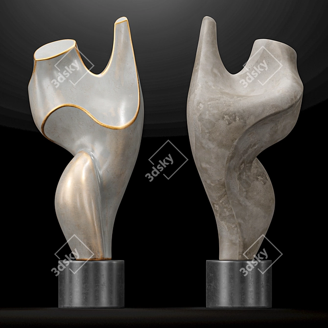 Elegant Pirouette: Italian Marble Sculpture 3D model image 1