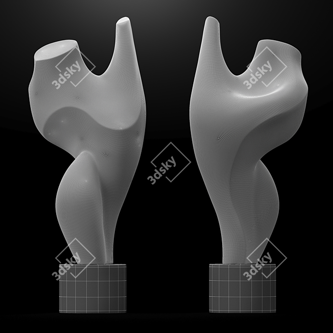 Elegant Pirouette: Italian Marble Sculpture 3D model image 3