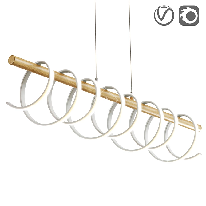 Contemporary LED Aluminum Pendant Milora 3D model image 5