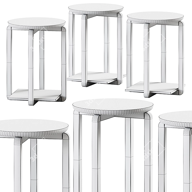 Elegant Wood Diox Side Table 3D model image 2