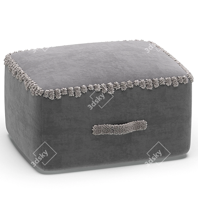 Elegant 4-Piece Target Pouf 3D model image 4