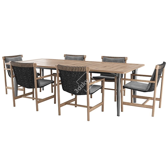 Elegant Terrace Set: Minotti Table & Tribu Chair 3D model image 2