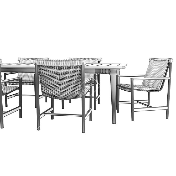 Elegant Terrace Set: Minotti Table & Tribu Chair 3D model image 3