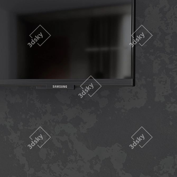 Title: Modern TV Wall Set with Samsung 75" Crystal UHD Smart TV 3D model image 6