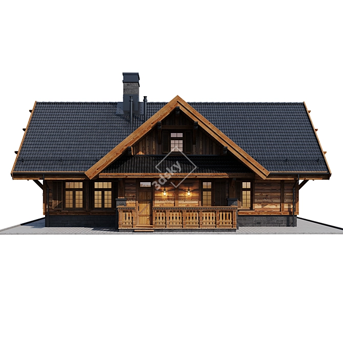 Rustic Country House 3D model image 3