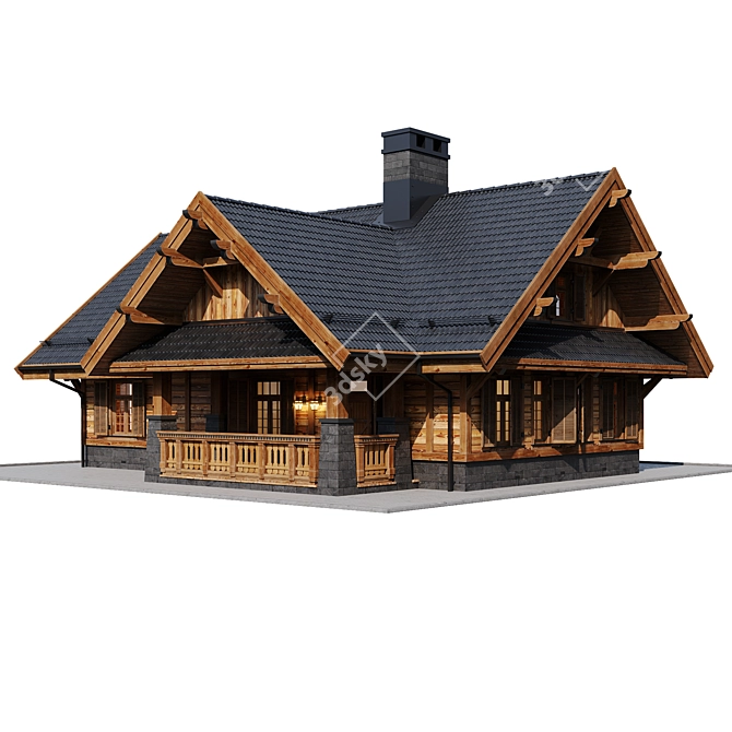 Rustic Country House 3D model image 4