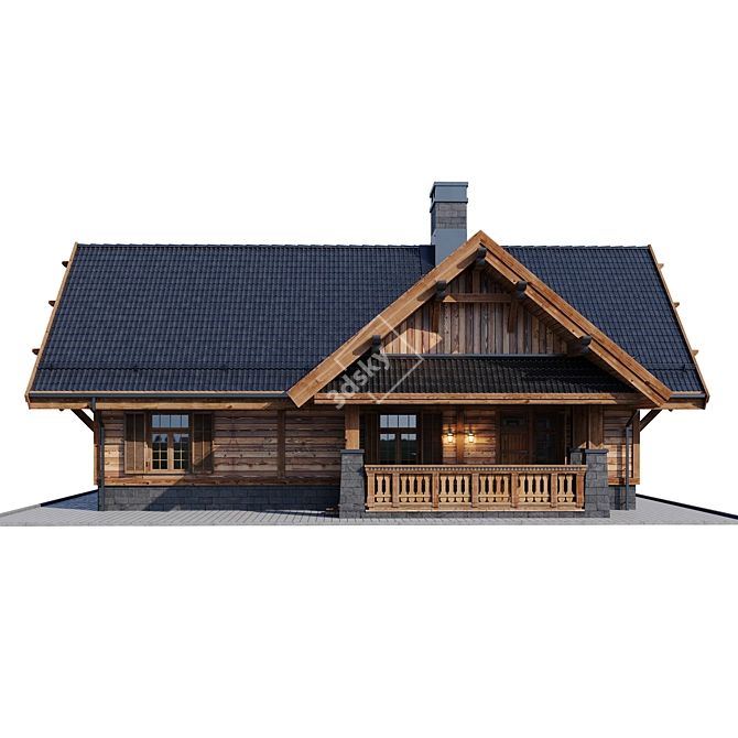 Rustic Country House 3D model image 11