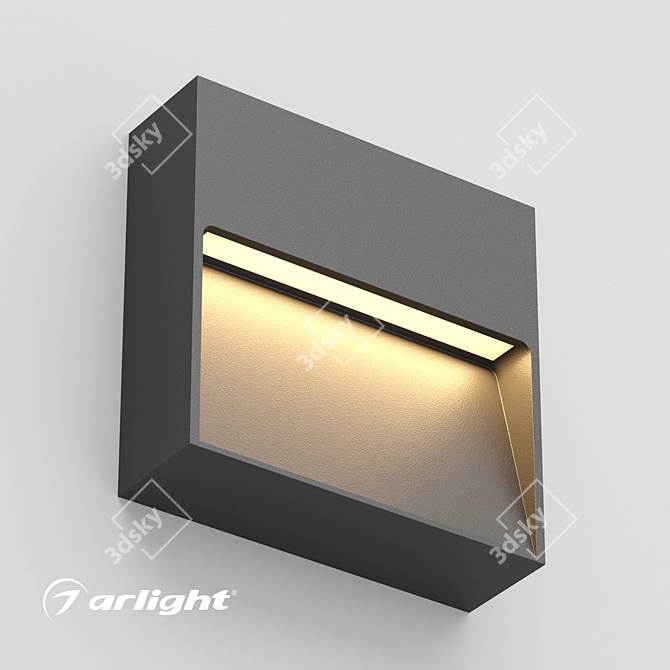 Compact Asymmetric Outdoor Luminaire 3D model image 1