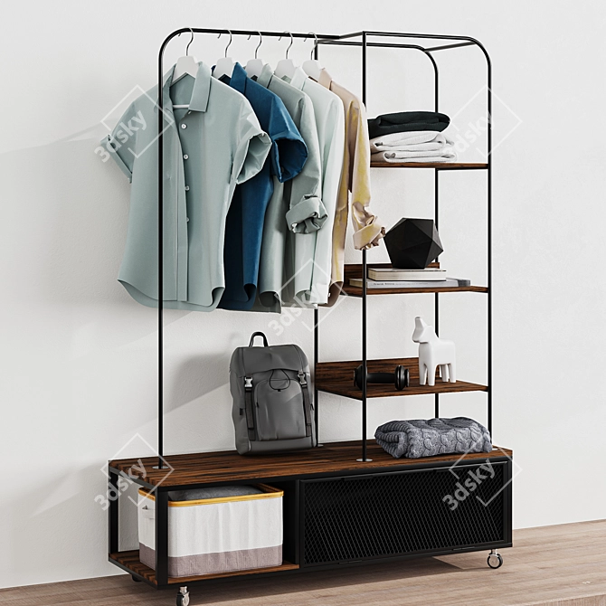 Rebel Loft: Mobile Clothes Hanger 3D model image 1