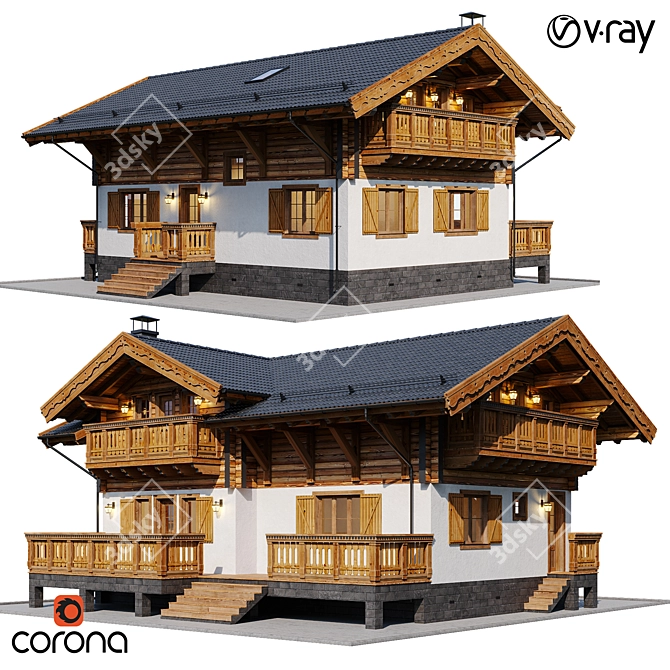 Rustic Dream Cottage 3D model image 1