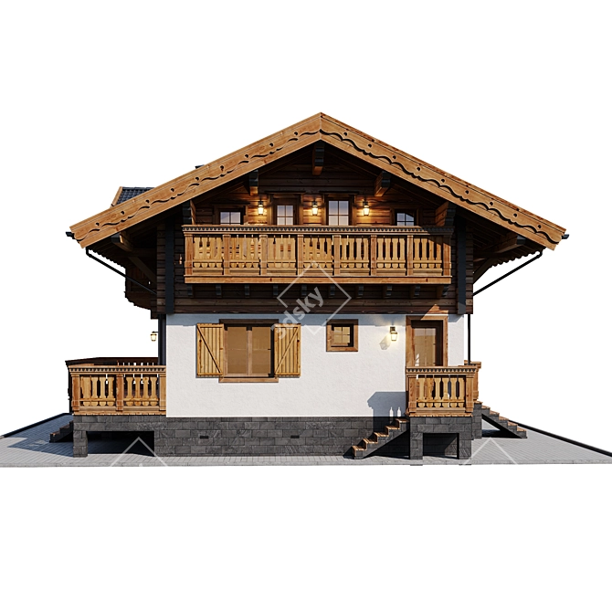 Rustic Dream Cottage 3D model image 4