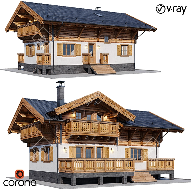 Rustic Dream Cottage 3D model image 8