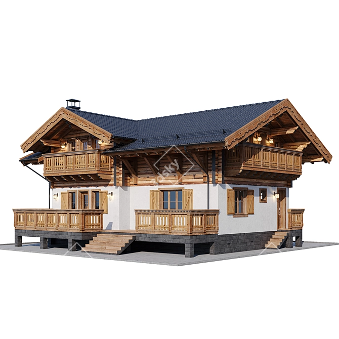 Rustic Dream Cottage 3D model image 9