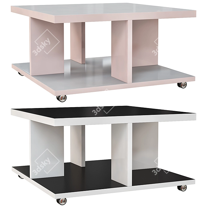 Modern Rolling Coffee Table 3D model image 1