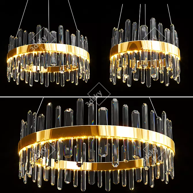 Elegant Carola Glass Pendant Lights 3D model image 1