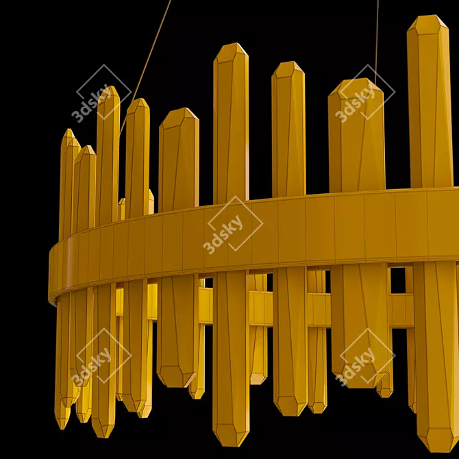 Elegant Carola Glass Pendant Lights 3D model image 2