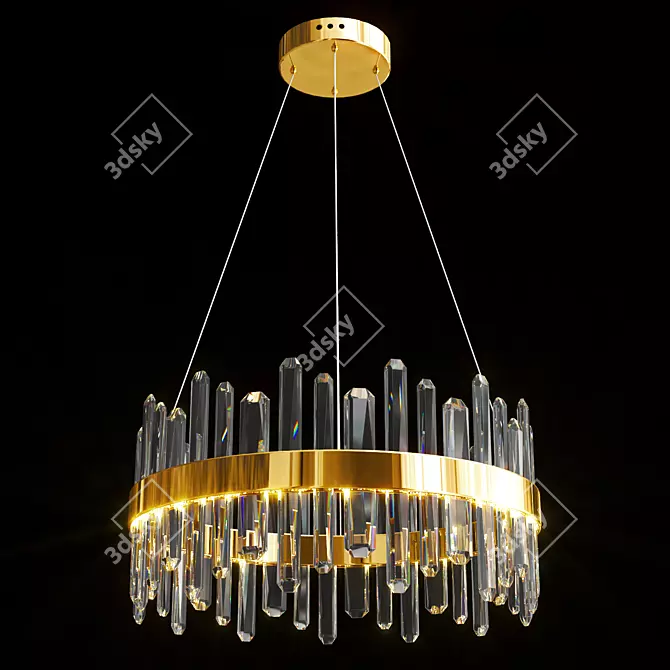 Elegant Carola Glass Pendant Lights 3D model image 4