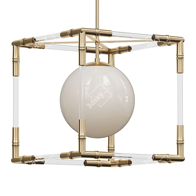 Bamboo Harmony Pendant 3D model image 1