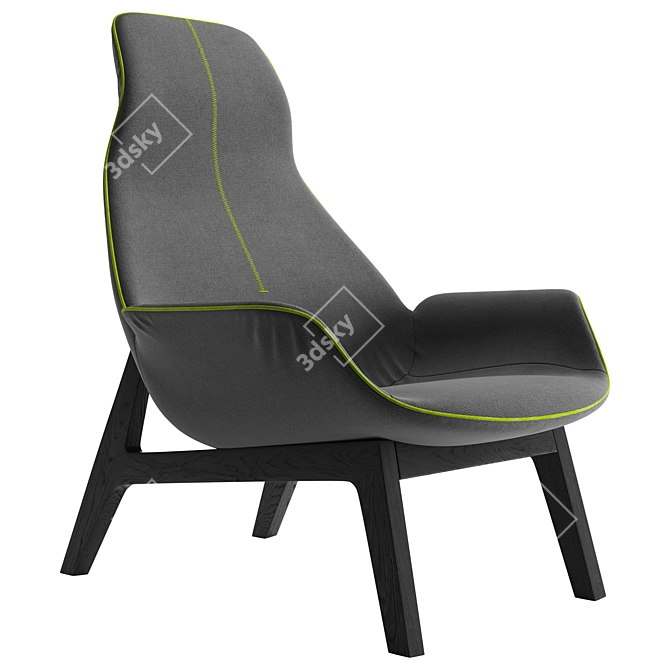 Ventura Lounge Chair: Stylish Comfort for Your Space 3D model image 1