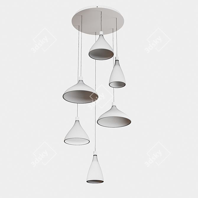 Elegant Swell Chandelier by Pablo Designs 3D model image 6