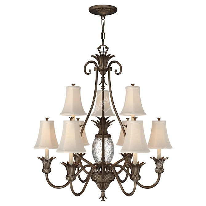 Hinkley Plantation Chandelier | Polished Bronze 3D model image 1