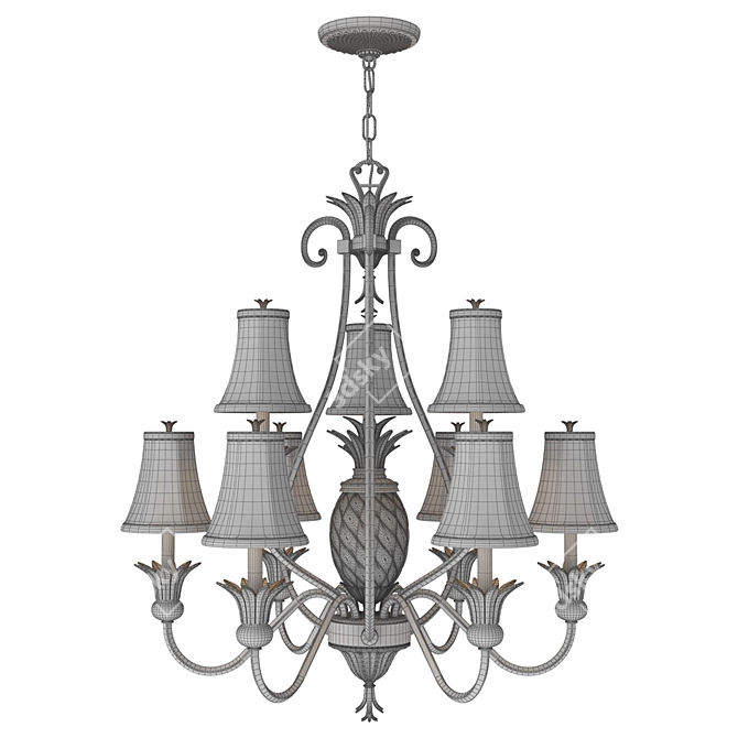 Hinkley Plantation Chandelier | Polished Bronze 3D model image 2