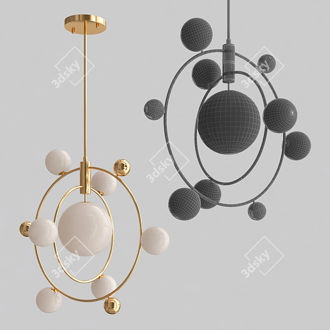 Modern Metal Chandelier | Ø22cm | V-Ray 5 3D model image 3