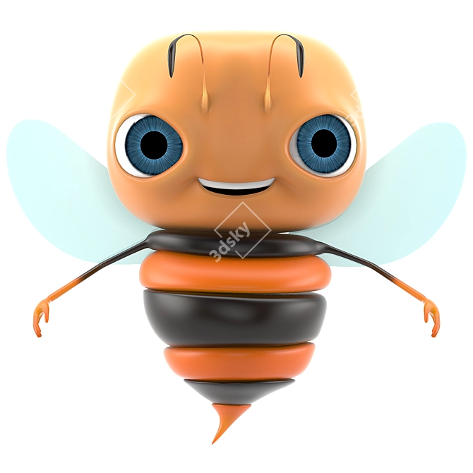 Buzzing Bee: Rigged and Ready for Animation 3D model image 1