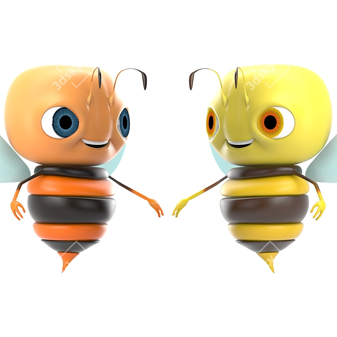 Buzzing Bee: Rigged and Ready for Animation 3D model image 4