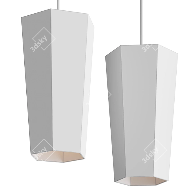 Sleek Hanging LED Lamp 3D model image 4