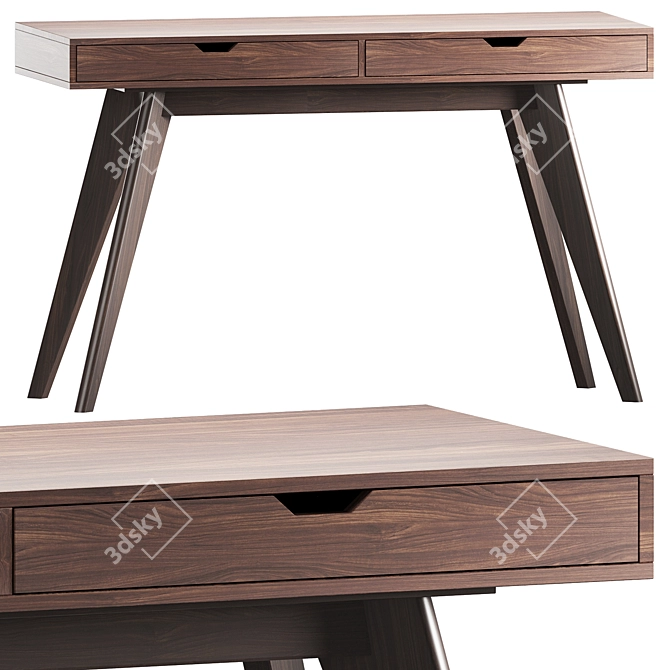 Elegant Crimson Console Table 3D model image 1