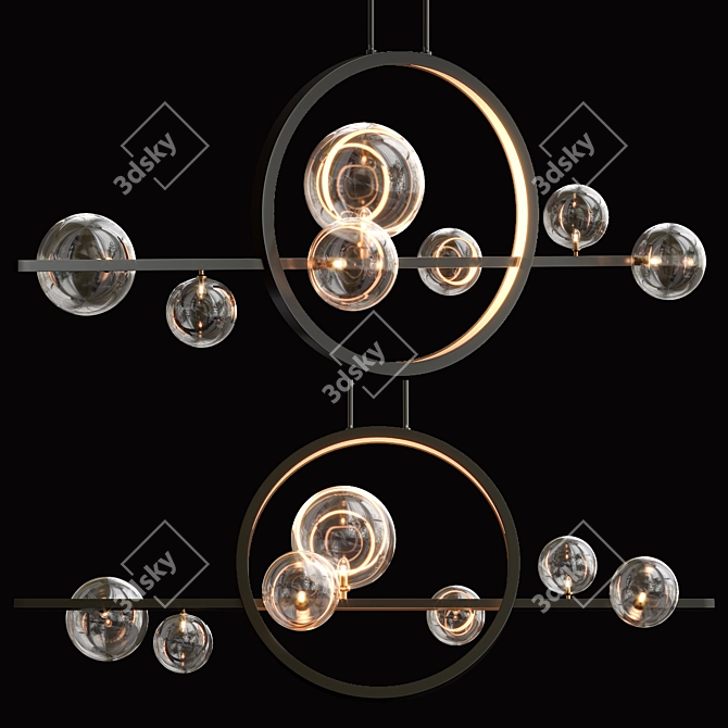 Modern IONA L HALO Chandelier 3D model image 1