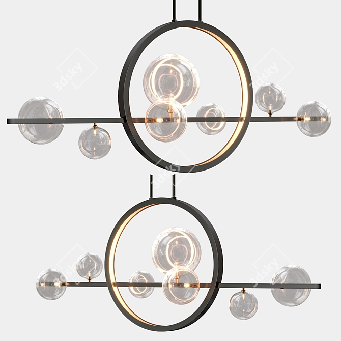 Modern IONA L HALO Chandelier 3D model image 2