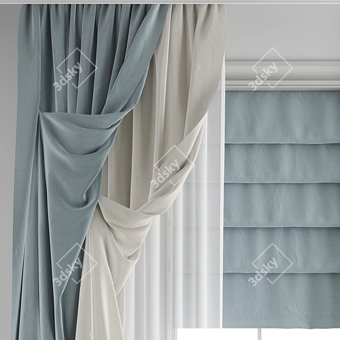 Polygonal Model Curtain Kit 3D model image 2