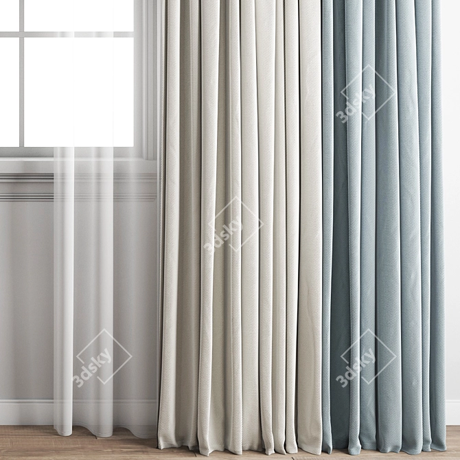 Polygonal Model Curtain Kit 3D model image 3