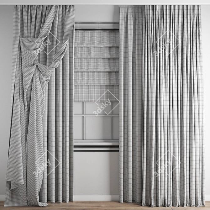 Polygonal Model Curtain Kit 3D model image 5