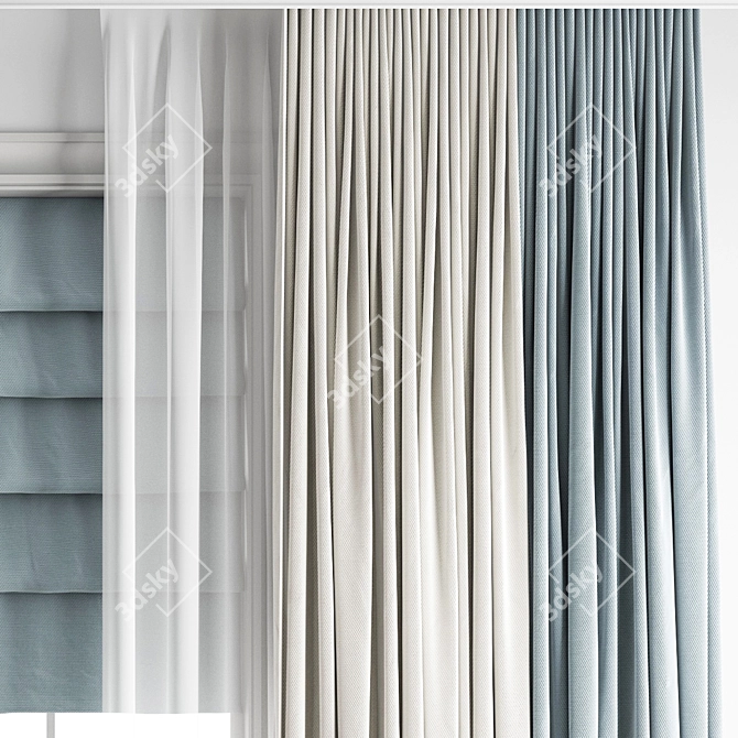 Polygonal Model Curtain Kit 3D model image 9