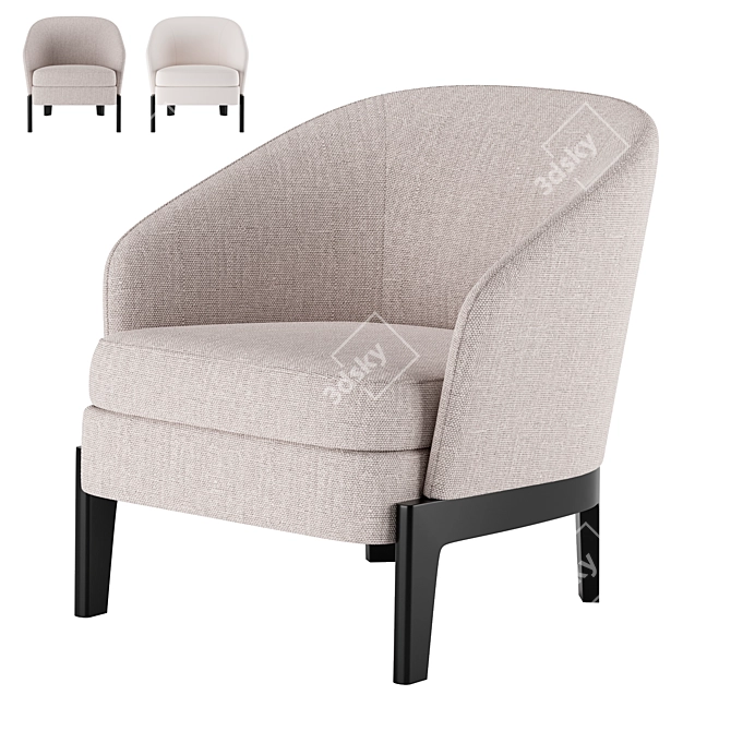 Modern Chelsea Armchair by Molteni&C 3D model image 2