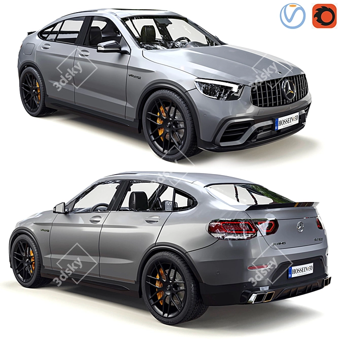 Sleek and Powerful Mercedes GLC 63 S AMG 3D model image 1