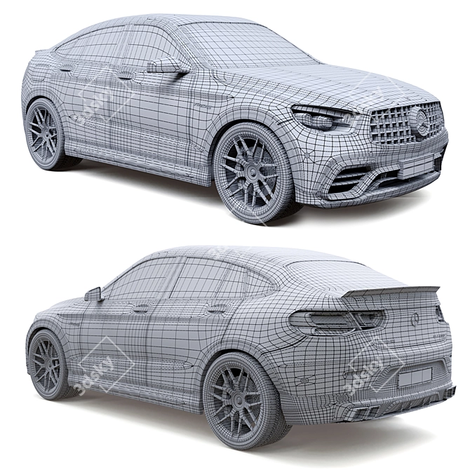 Sleek and Powerful Mercedes GLC 63 S AMG 3D model image 5