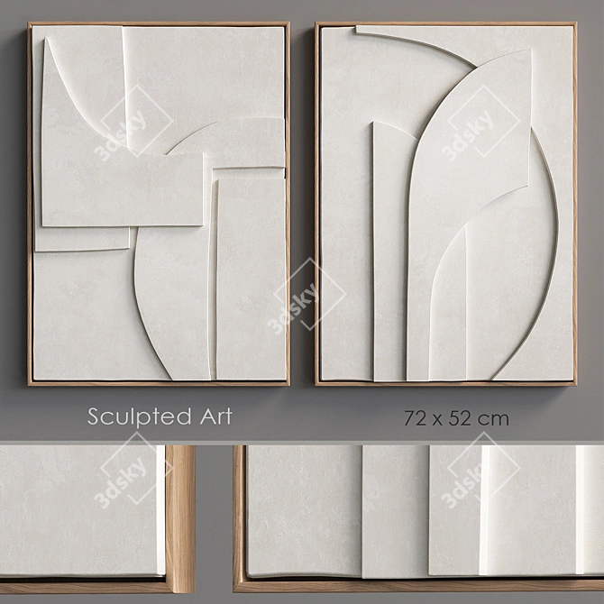 Sculpted Abstract Wall Art 3D model image 4