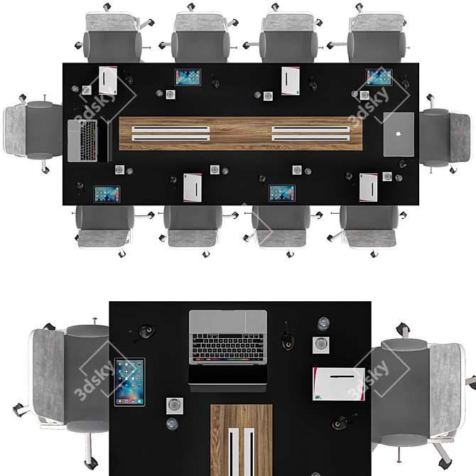Modern Conference Table 23 3D model image 4