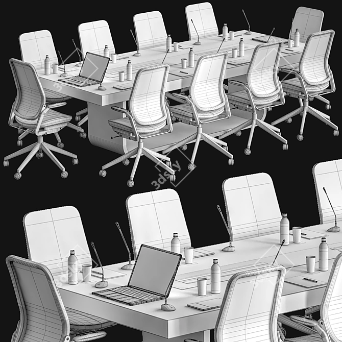 Modern Conference Table 23 3D model image 6