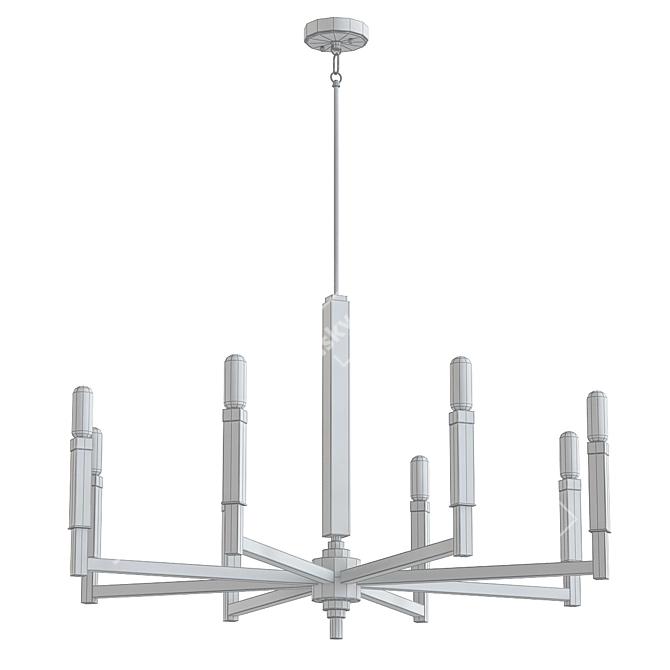 Elegant Mandeville Eight Light Chandelier 3D model image 2