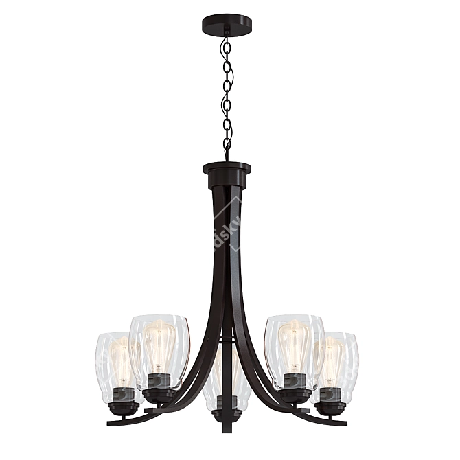 Elegant Calistoga Chandelier - 5 Lights 3D model image 1