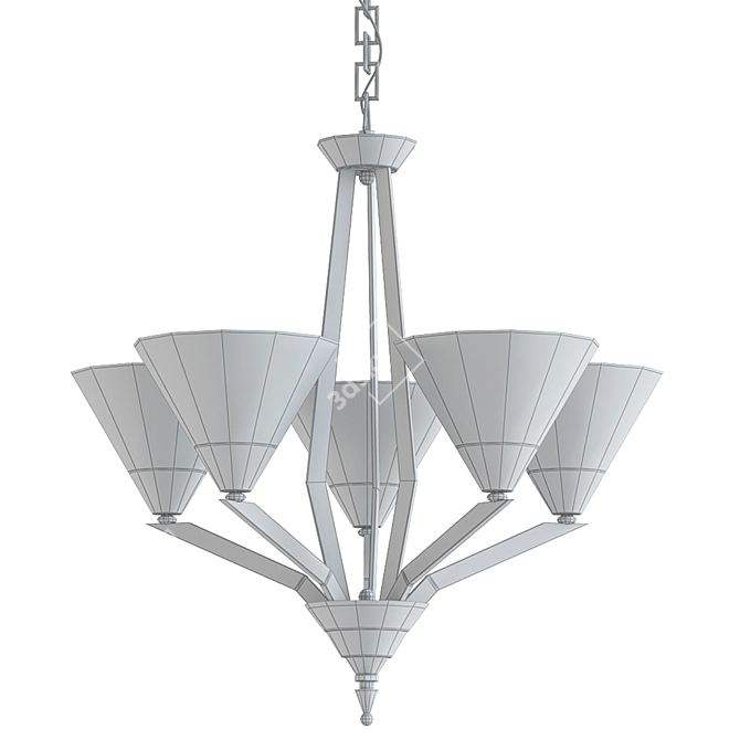Elegant Tribecca 5-Light Chandelier 3D model image 2
