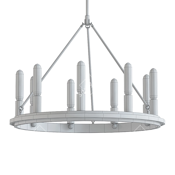 Chambers Pendant | Elegant 9-Light Chandelier 3D model image 2