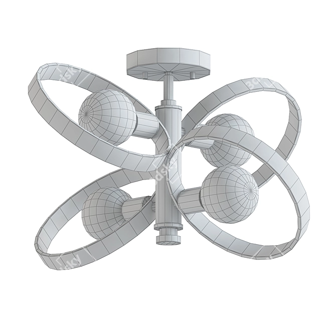 Sloane Gold 4-Light Chandelier 3D model image 2