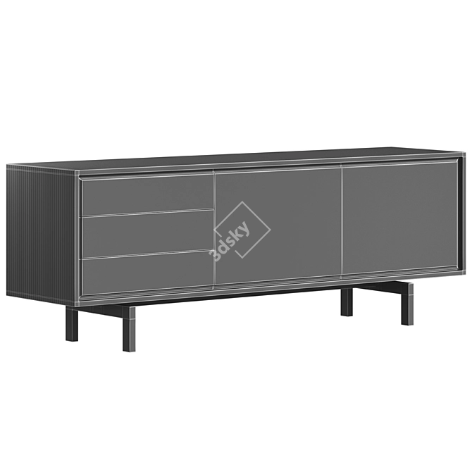 Scandinavian Style TV Stand: Flow by Bolia 3D model image 5