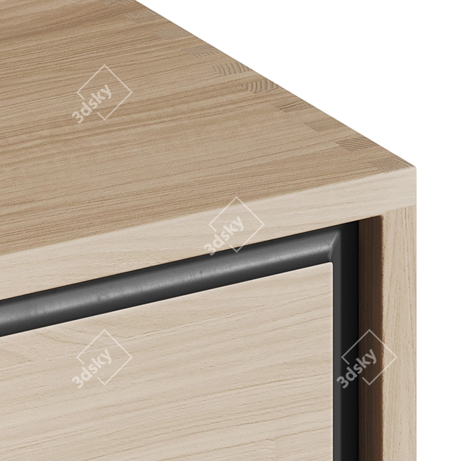 Flow Oak Chest of Drawers 3D model image 3